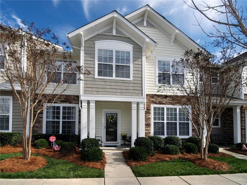 Handsome townhome with stone accents
