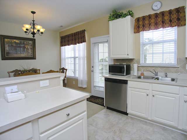Tile backsplash and flooring