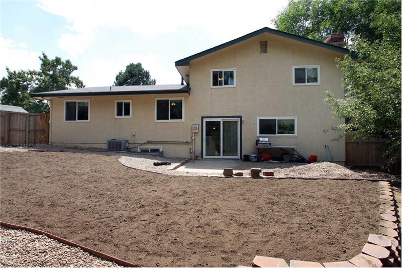Back of the home (now with new sod)