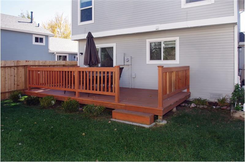 View of new deck and fencing