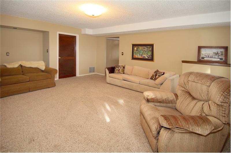 Family room is plumbed for a wet bar