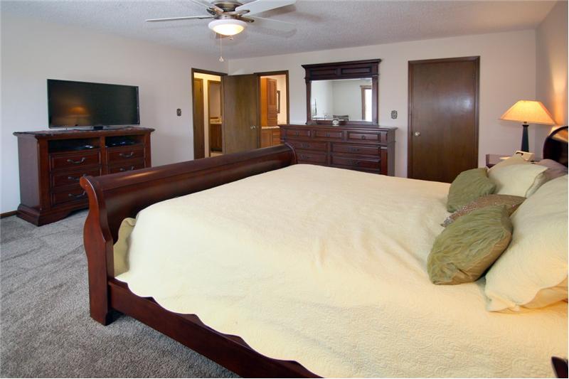 Adjoining walk-in closet and nicely updated 3/4 bath