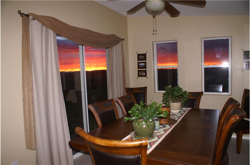 Sunrise and Sunset from Dining Room