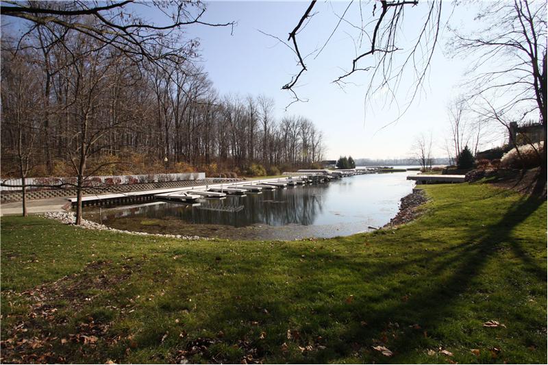 Dock: Private marina on Geist reservoir includes deeded boat dock, lighting, a fountain, stone fire pit and benches.