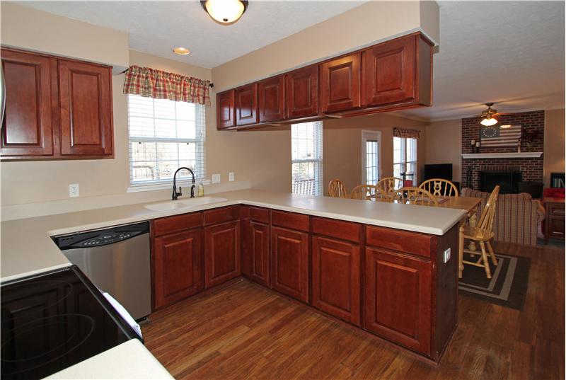 Kitchen is open to the family room.