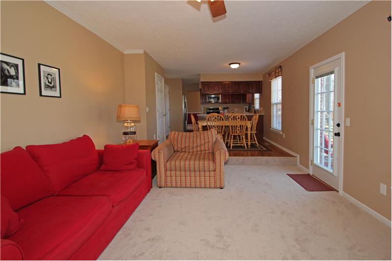 Step down into your family room.