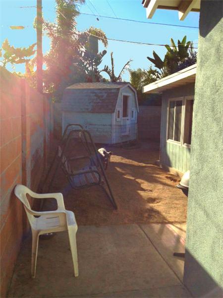 Side yard of house