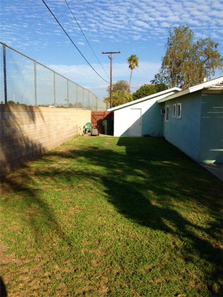 Sideyard at edge of property