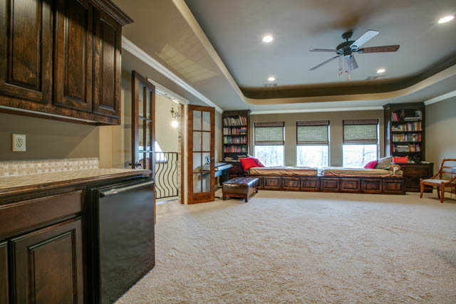 The game room could also be used as an upstairs living area.