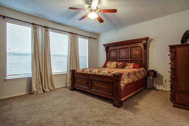 The master suite is located on the first floor of the home.