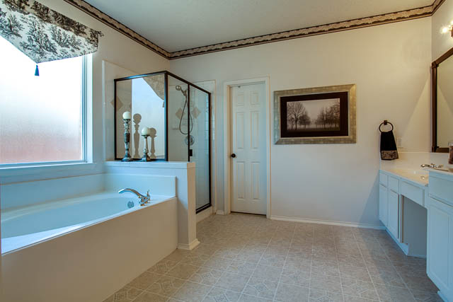 This master bath has been recently updated!
