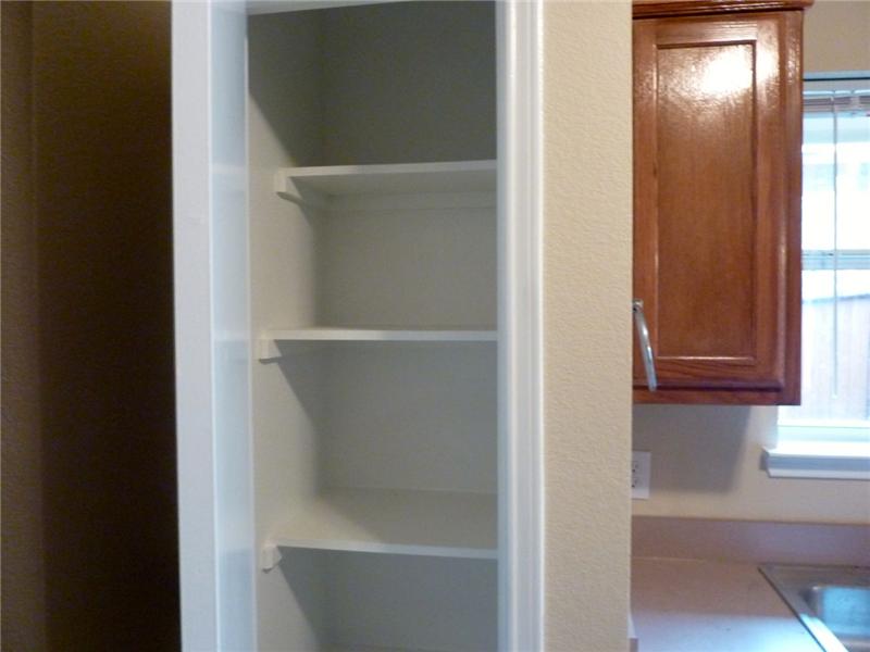 Storage is not a problem with the large pantry.