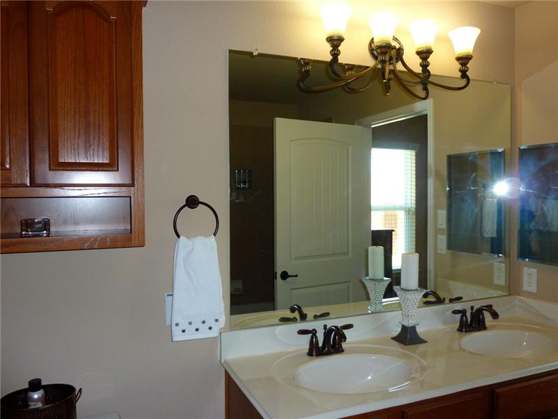 Plenty of storage space in the master bath.