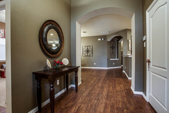 The home offers fresh paint and floors finished in 2012.