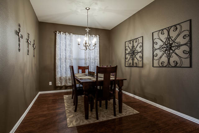 The formal dining room is the perfect size for special family dinners.