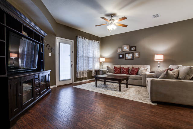 The open living room is perfect for entertaining friends and family.