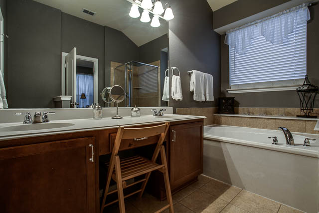 A walk-in closet is also featured in the master suite.