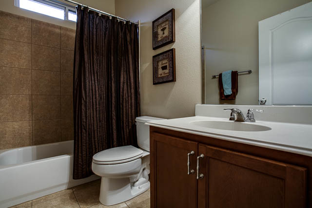 The home has two full baths. Pictured here is the second full bathroom.