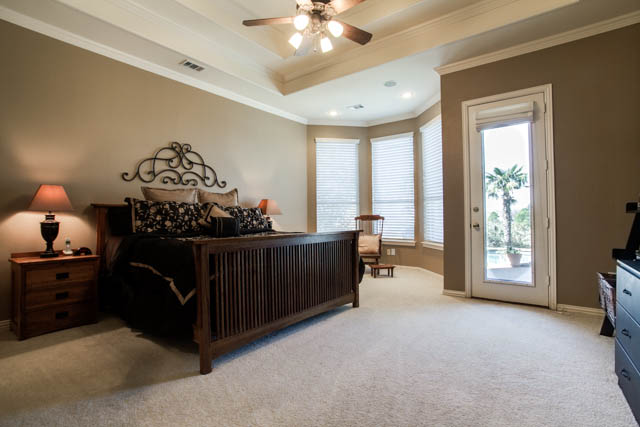 The master suite is huge and features a large walk-in closet.