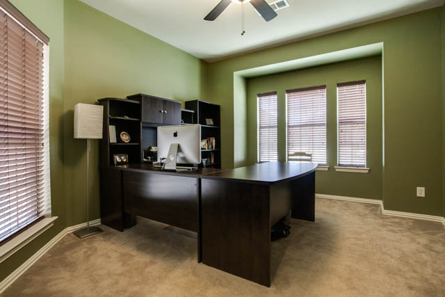 This study is just off the entryway. Perfect for a home office!