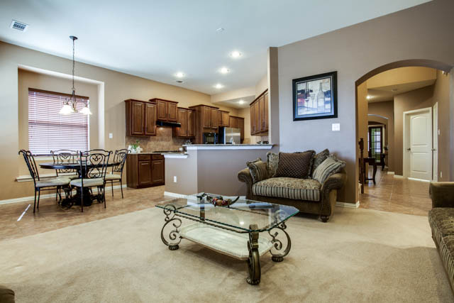 The layout is great for entertaining - living and kitchen are very open.