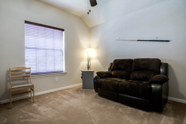 This unique room upstairs is private and is perfect for a second home office or study.