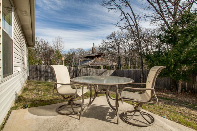 Enjoy a nice evening on your patio in the fenced back yard.