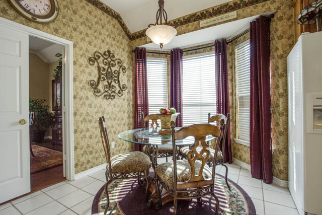Pictured here is the cozy breakfast nook just off the kitchen.