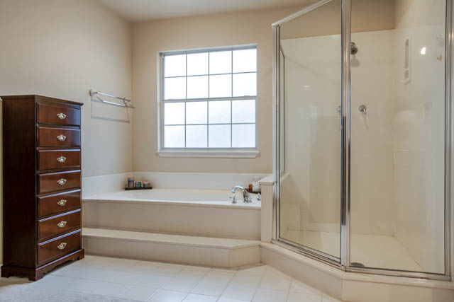 Relax in the spa-like master bath.