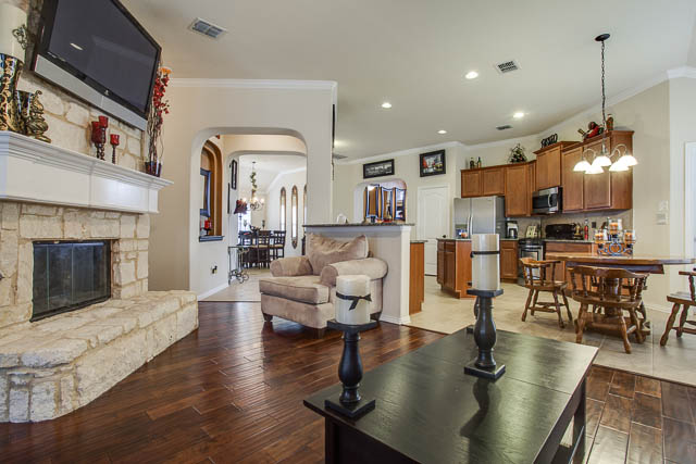 This large space is great for entertaining family and friends.
