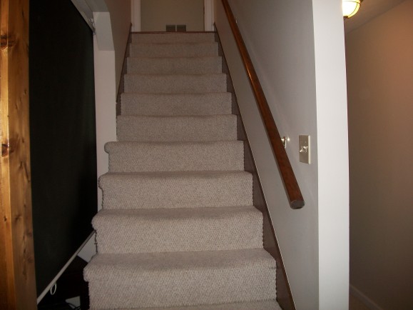 Carpeted stairs