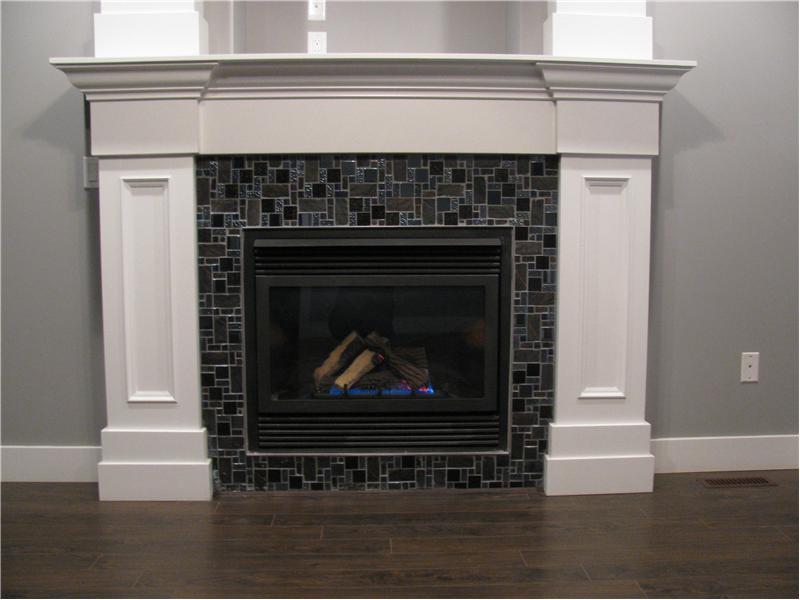 Living Room with beautiful gas fire place